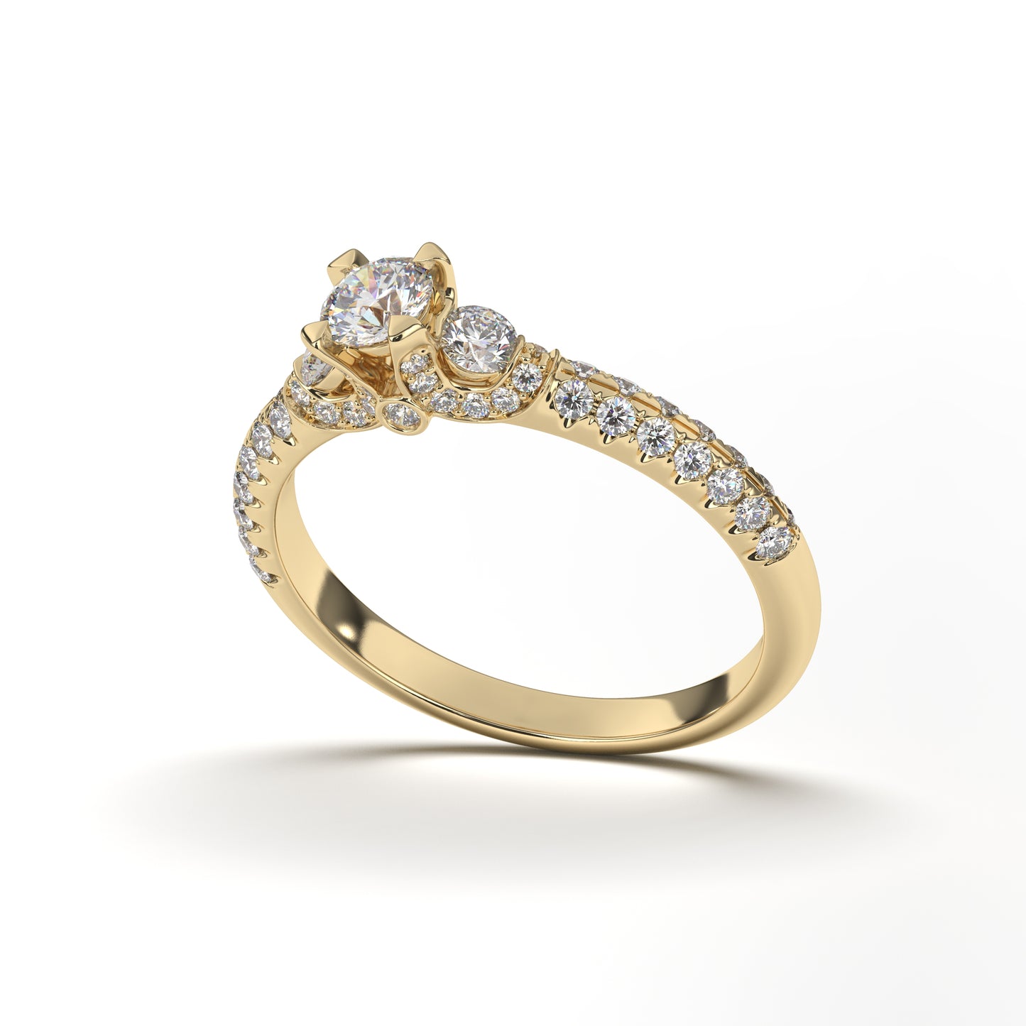 Sophia Round 1/4 Carat Solitaire Lab Grown 3 Stone Engagement Ring