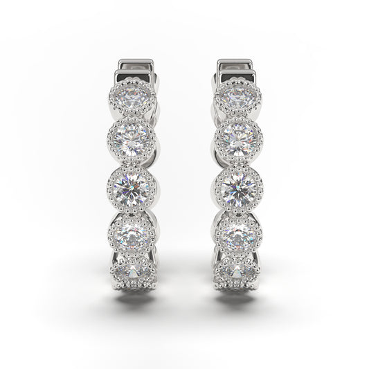 Serenity Exquisite Diamonds Hoops in 14K White Gold