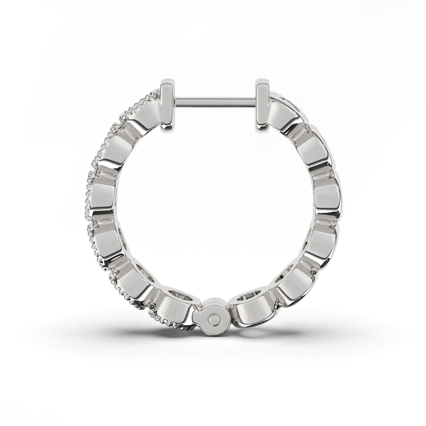 Serenity Exquisite Diamonds Hoops in 14K White Gold