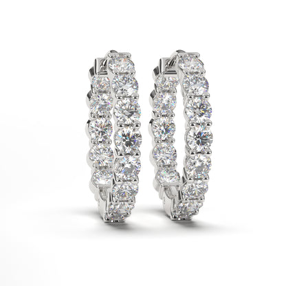 Liliana Unique Diamonds Hoops in 14K White Gold