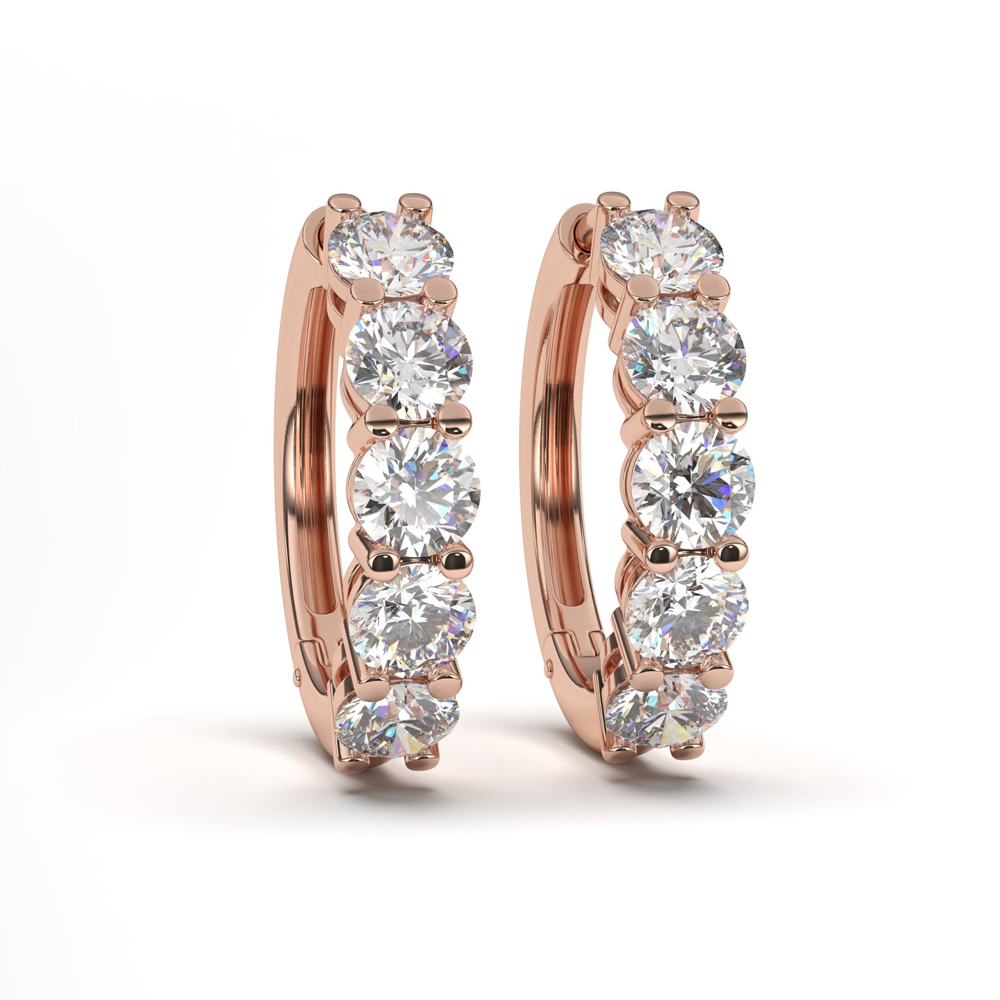 Ayla Elegant Diamonds Hoops in 14K White Gold