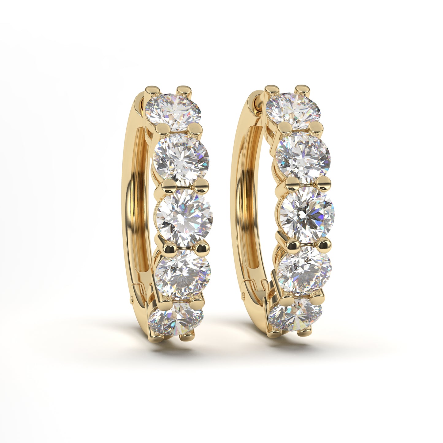 Ayla Elegant Diamonds Hoops in 14K White Gold