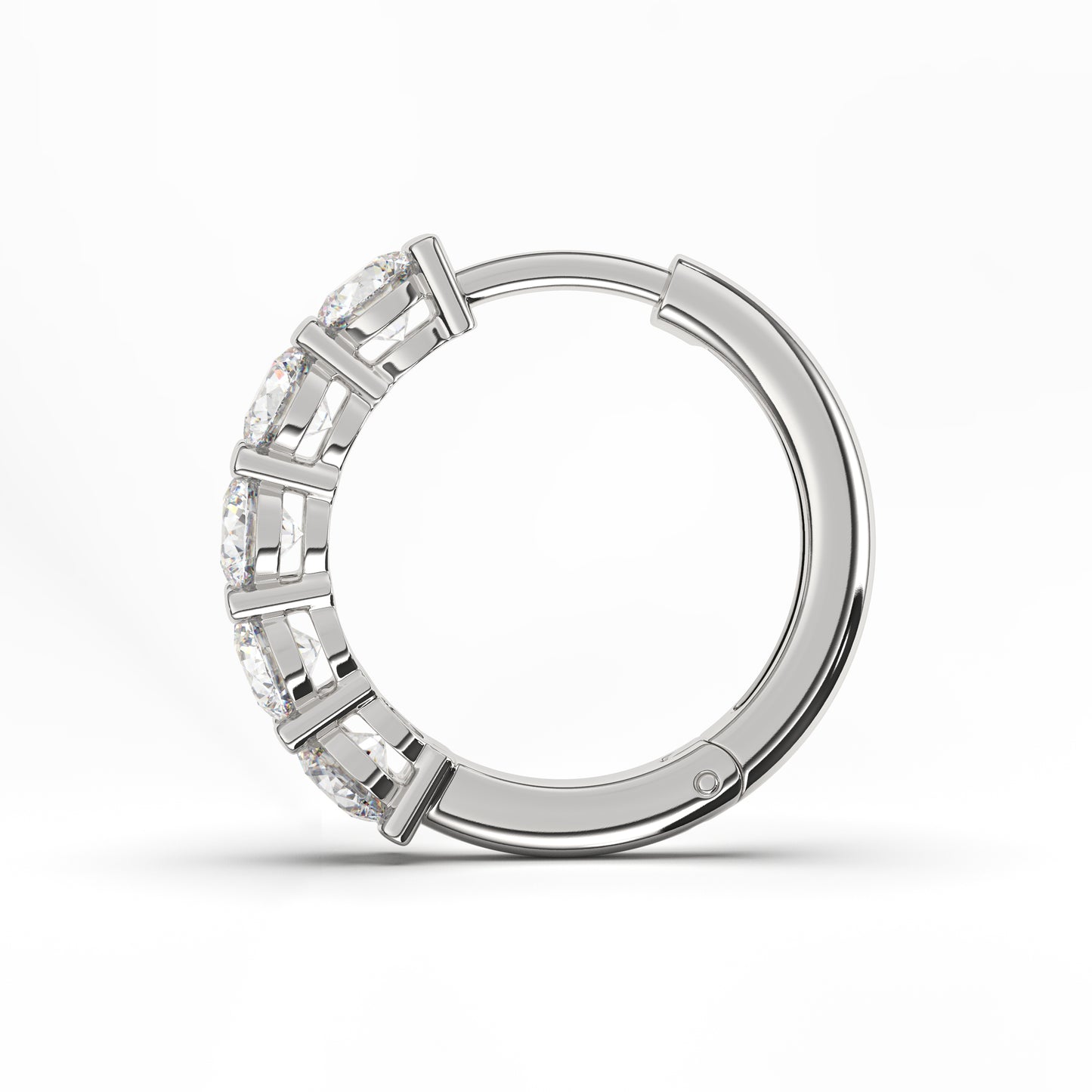 Ayla Elegant Diamonds Hoops in 14K White Gold