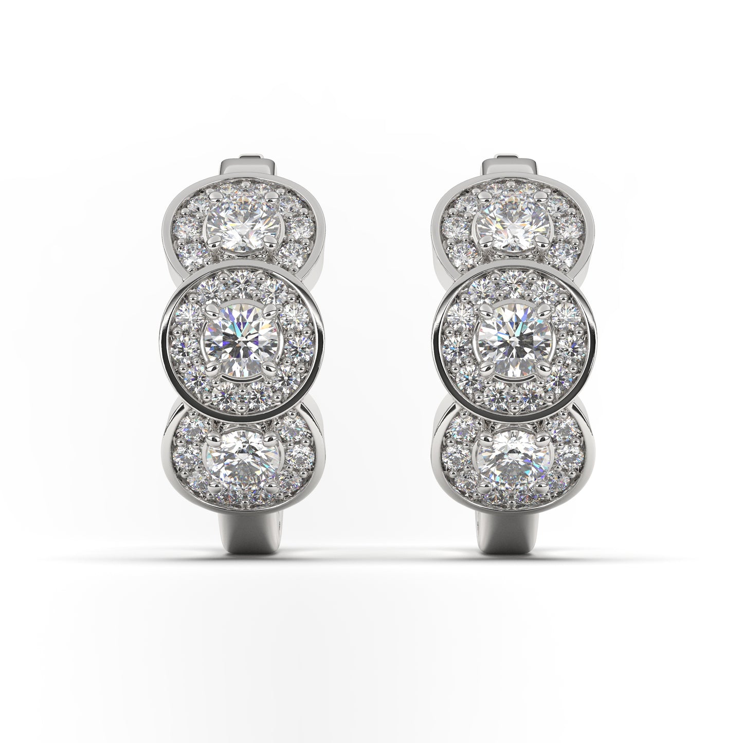 Raelynn Classic Diamonds Hoops in 14K White Gold