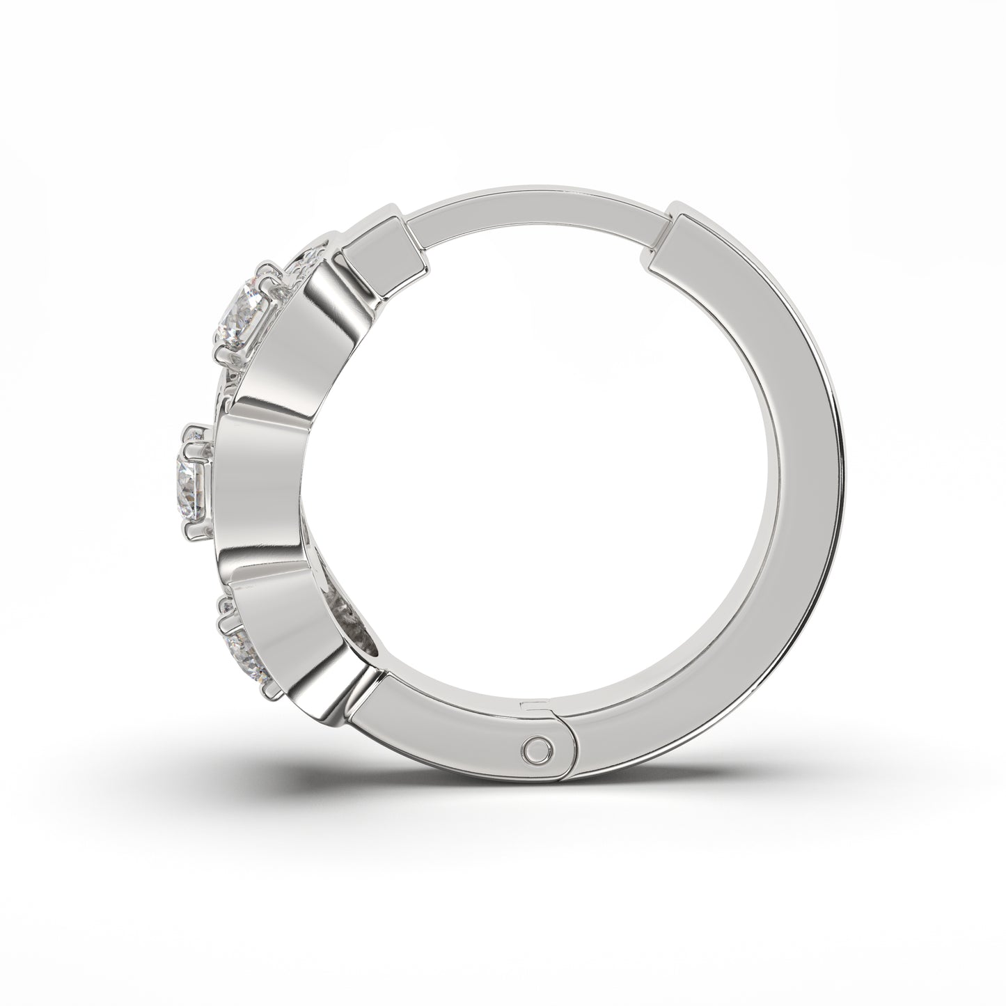 Raelynn Classic Diamonds Hoops in 14K White Gold