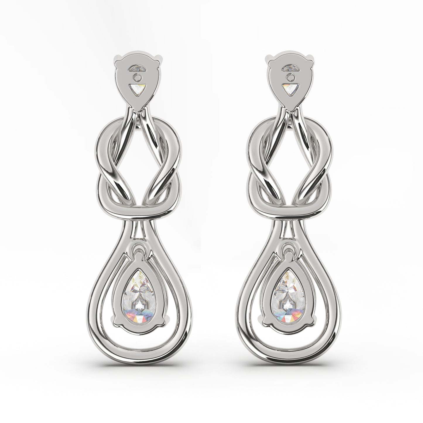 Madeline Graceful Diamonds Earrings in 14K White Gold