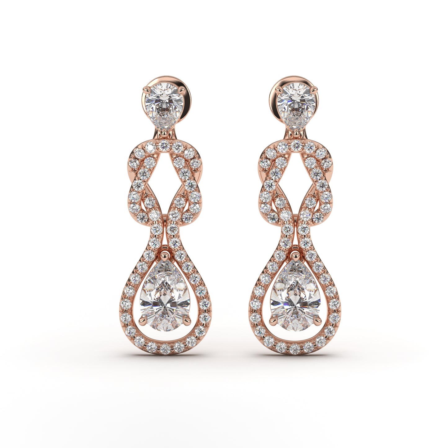 Madeline Graceful Diamonds Earrings in 14K White Gold