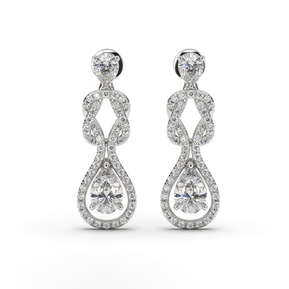 Madeline Graceful Diamonds Earrings in 14K White Gold