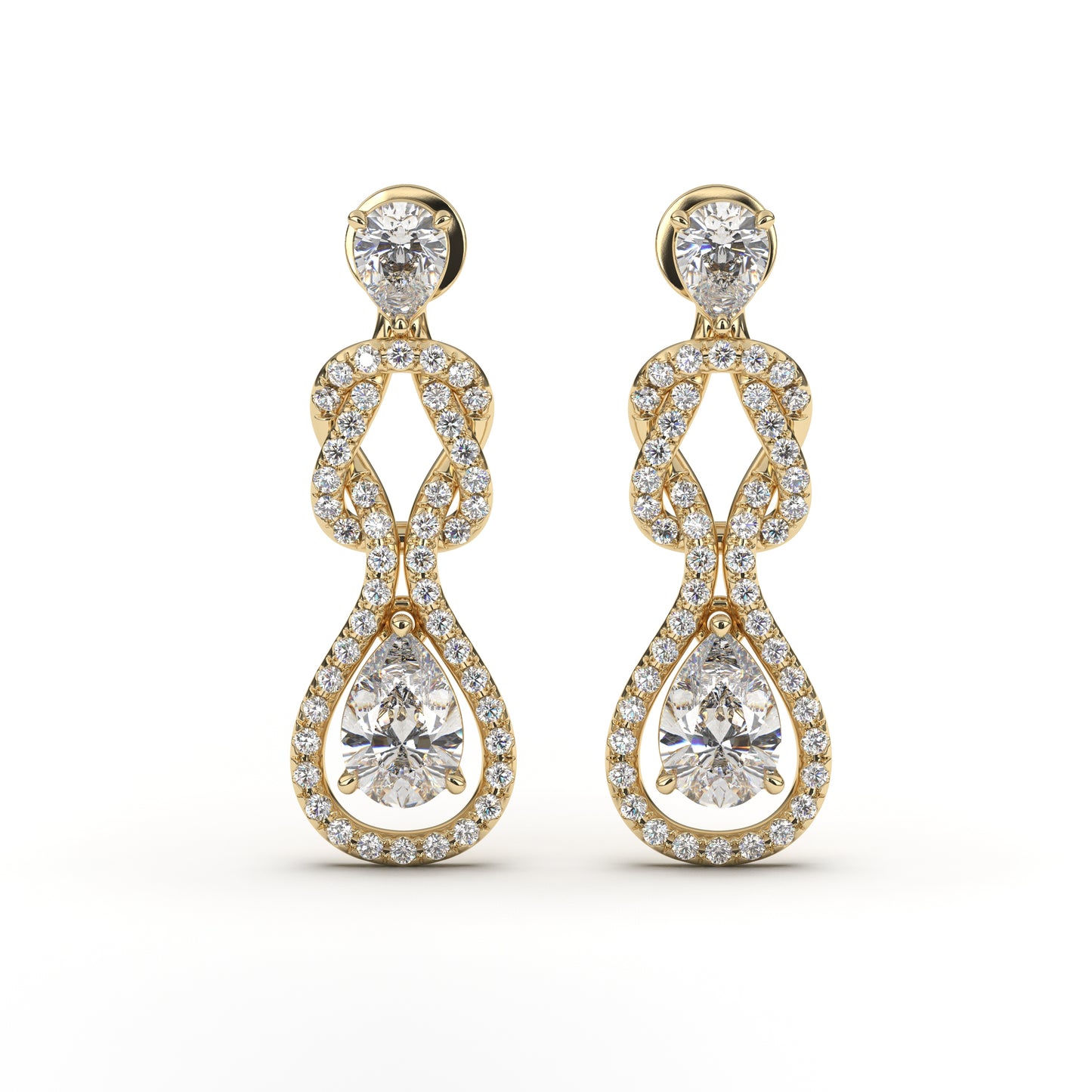 Madeline Graceful Diamonds Earrings in 14K White Gold