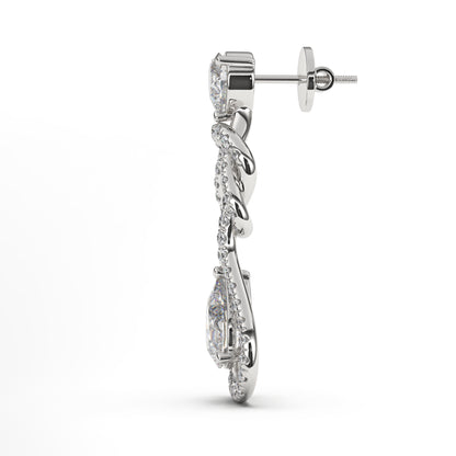 Madeline Graceful Diamonds Earrings in 14K White Gold