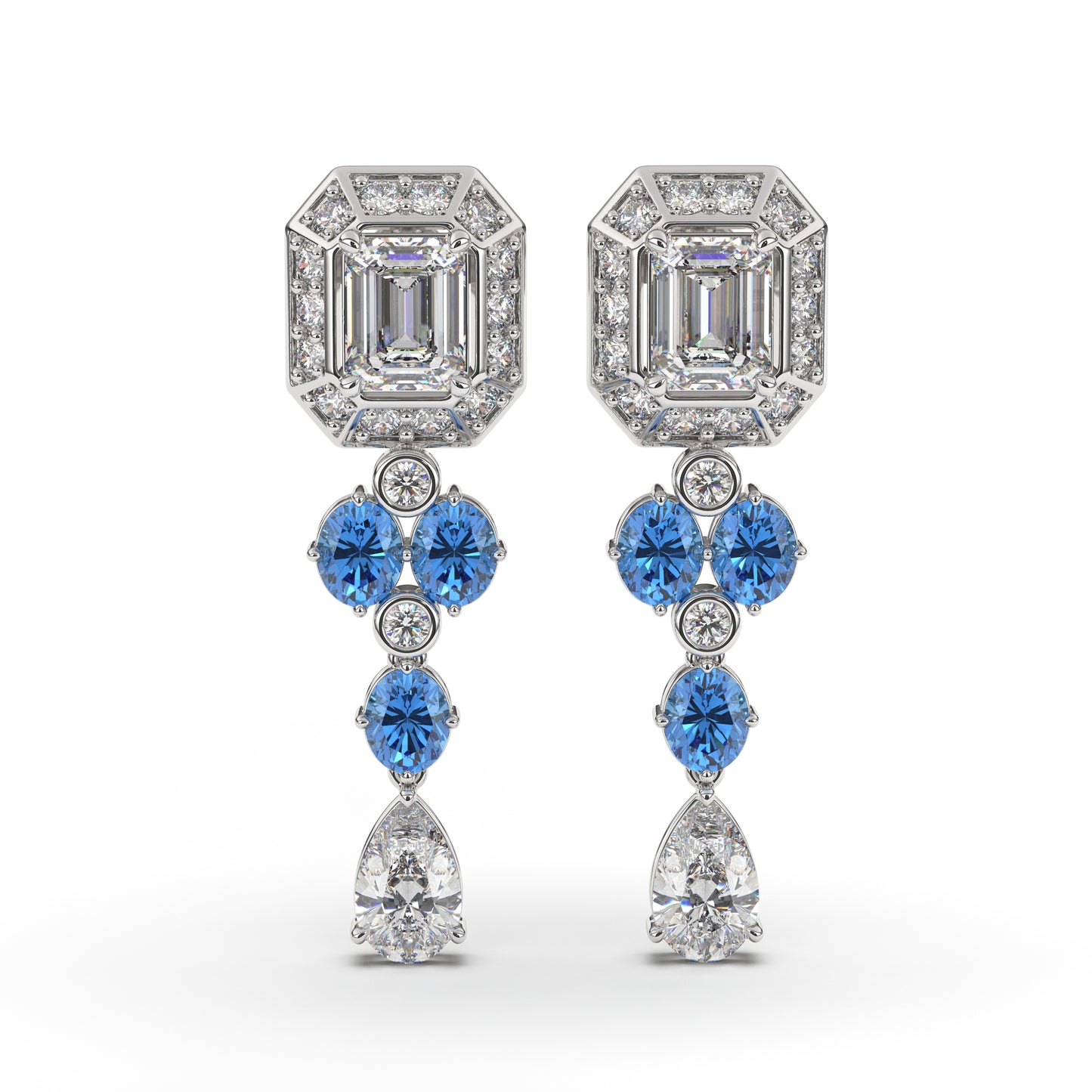 Rylee Elegant Diamonds Danglers in 14K White Gold