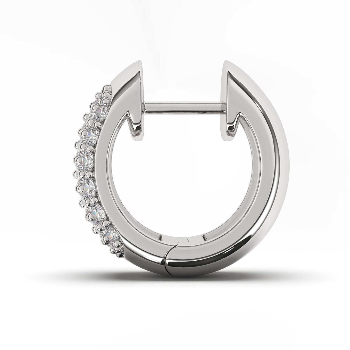 Eva Beautiful Diamonds Hoops in 14K White Gold