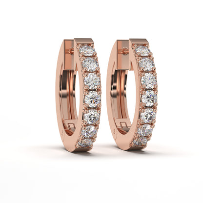 Melody Classic Diamonds Hoops in 14K White Gold