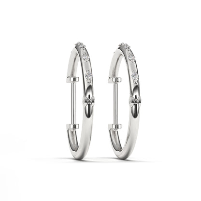 Clara Exquisite Diamonds Hoops in 14K White Gold