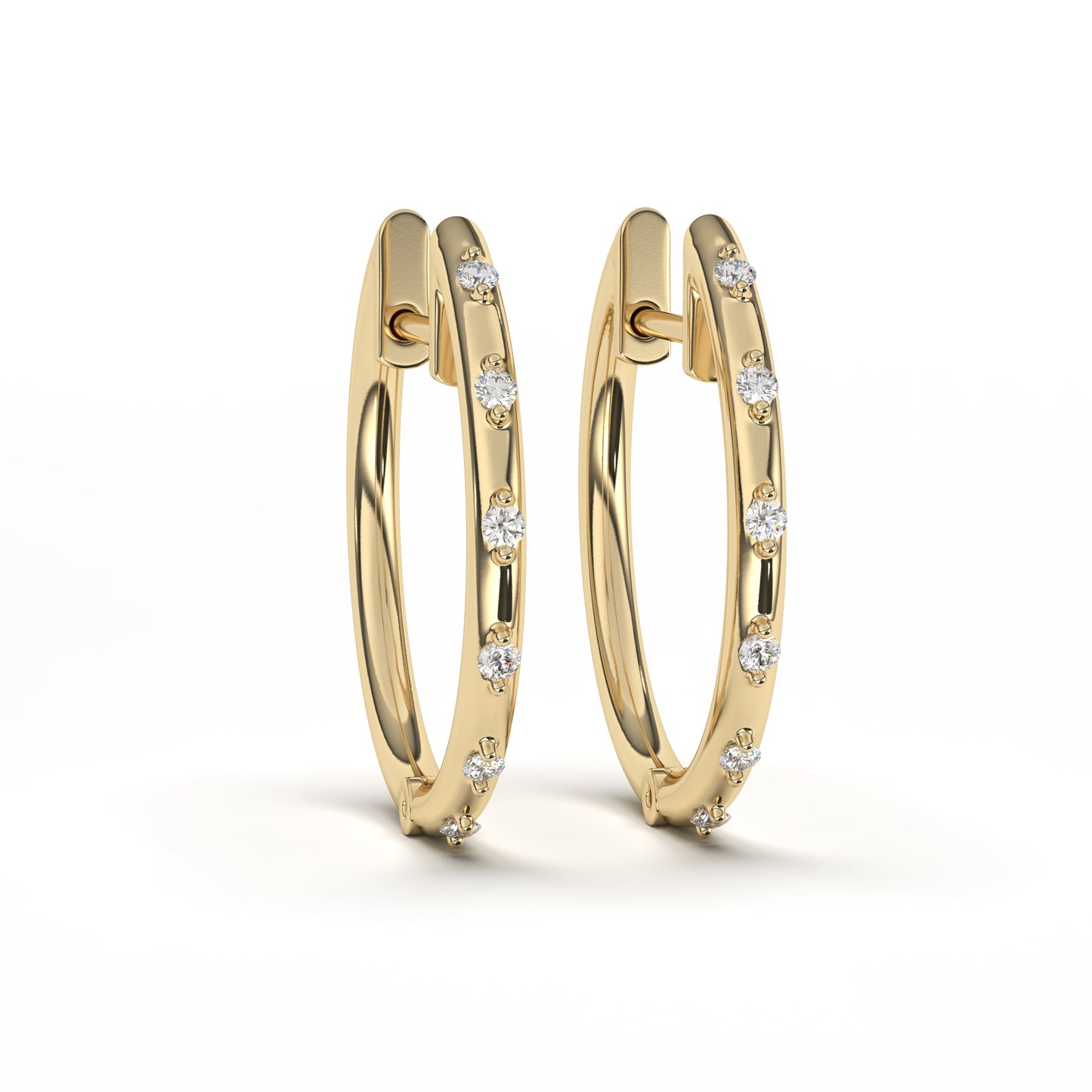 Clara Exquisite Diamonds Hoops in 14K White Gold