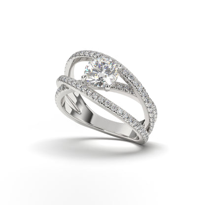 Bella Lab Grown Solitaire Engagement Ring in White Gold