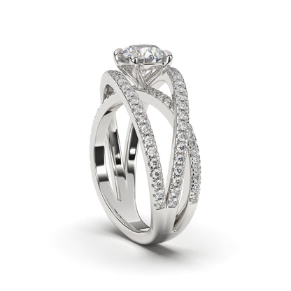 Bella Lab Grown Solitaire Engagement Ring in White Gold