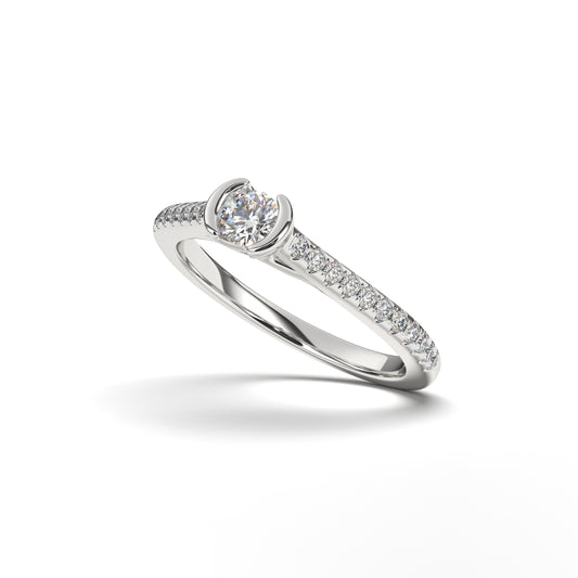 Iris Lab Grown Solitaire Engagement Ring in White Gold