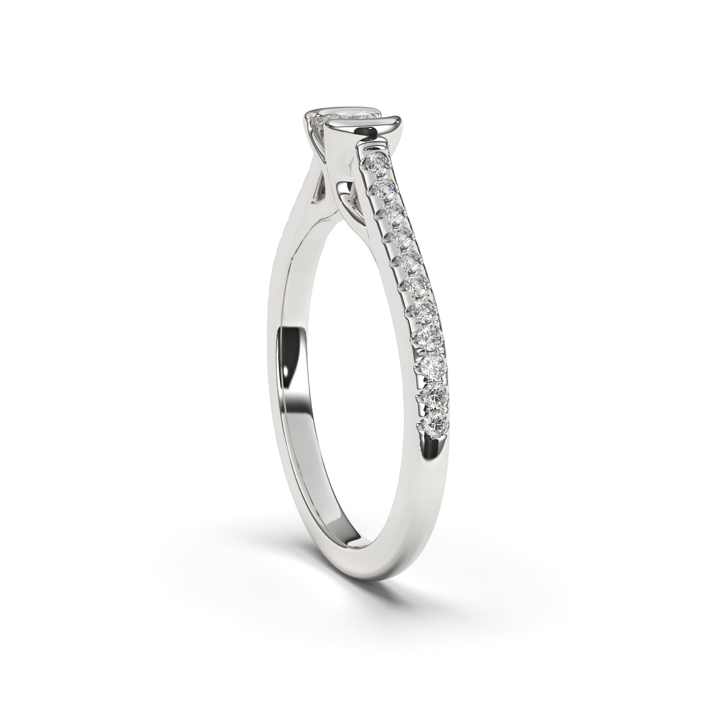 Iris Lab Grown Solitaire Engagement Ring in White Gold