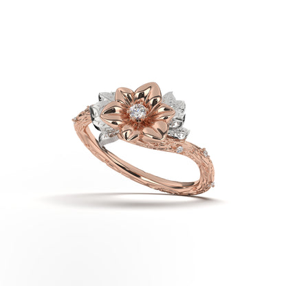 Hailey Fancy Floral Engagement Ring With Accent Diamonds