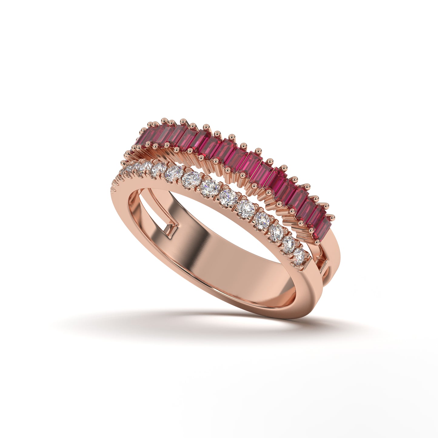 Hazel Dual Style Ruby and Diamond Band