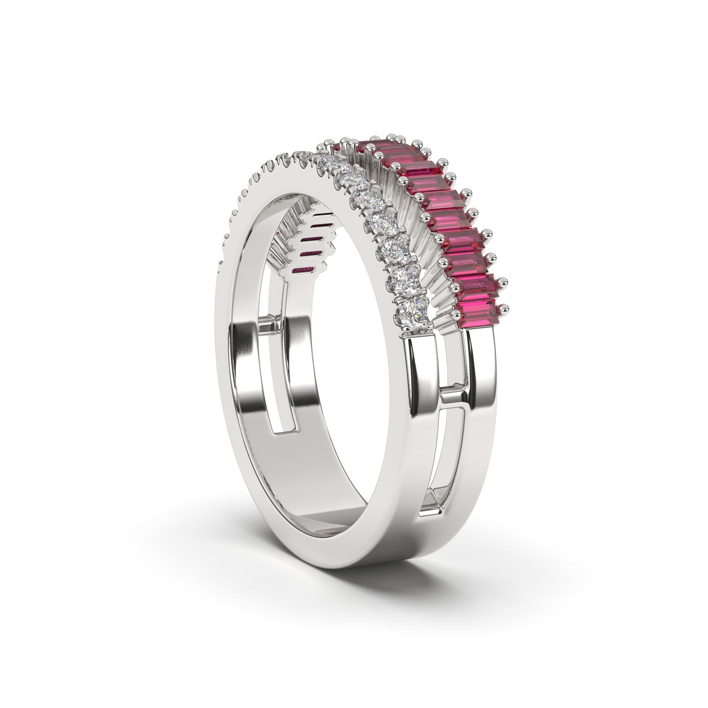 Hazel Dual Style Ruby and Diamond Band