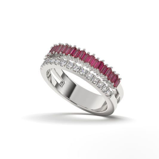 Hazel Dual Style Ruby and Diamond Band