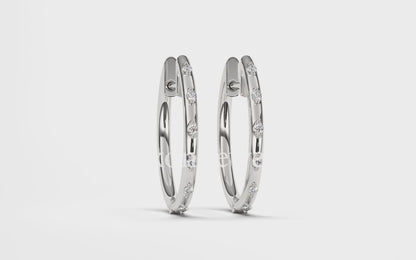 Clara Exquisite Diamonds Hoops in 14K White Gold