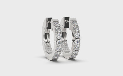 Melody Classic Diamonds Hoops in 14K White Gold