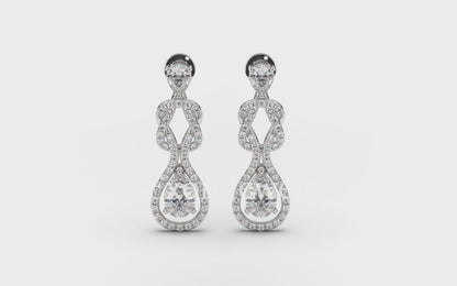 Madeline Graceful Diamonds Earrings in 14K White Gold