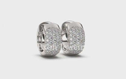 Eva Beautiful Diamonds Hoops in 14K White Gold