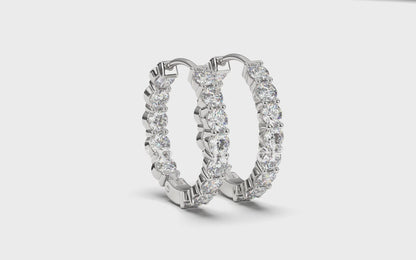 Liliana Unique Diamonds Hoops in 14K White Gold