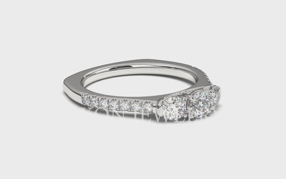 Mia Round 1/4 Carat Solitaire Lab Grown 3 Stone Engagement Ring