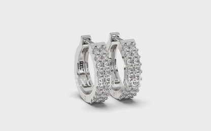 Sarah Beautiful Diamonds Hoops in 14K White Gold