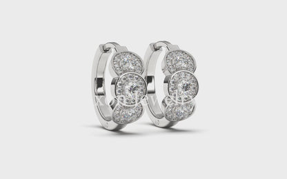 Raelynn Classic Diamonds Hoops in 14K White Gold