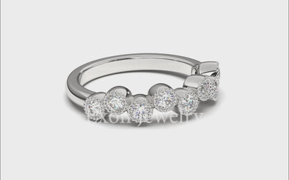 Aria Bezel Diamonds Band in White Gold