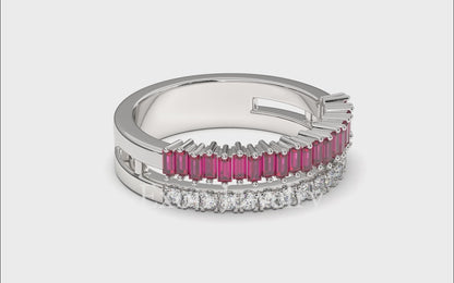 Hazel Dual Style Ruby and Diamond Band